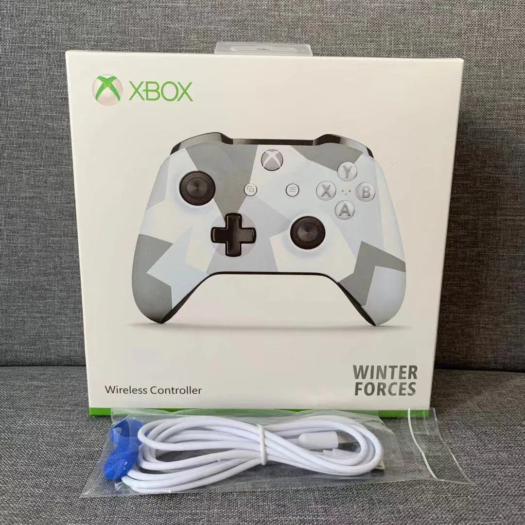 Grey wireless gamepad for Xbox One with Bluetooth connectivity and standard controller layout