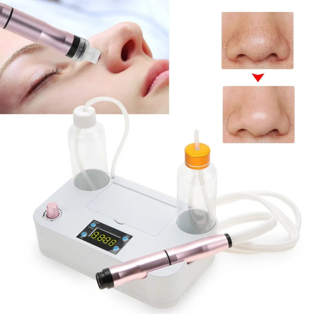 Portable oxygen spray hydro jet machine for facial blackhead removal skin rejuvenation 26cm with bottles and crystal heads