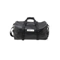 Black fabric portable travel bag shown in large 49cm and small 45cm sizes