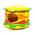 Crystal super soft velvet cat bed in French fries or hamburger shape with reversible cushion