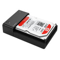 Black universal SATA hard disk enclosure for 2.5 inch and 3.5 inch drives with USB cable