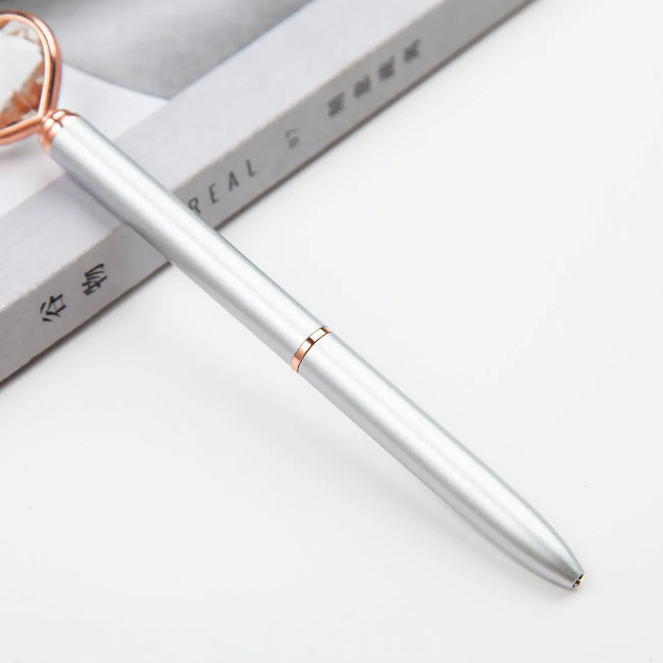 Creative crystal love ball metal pen in golden, rose gold, and silver colours