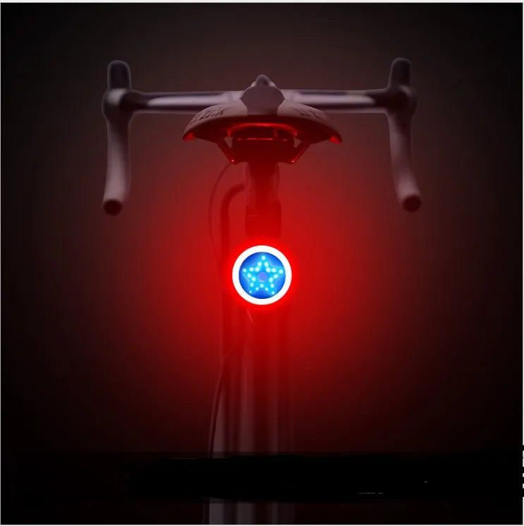 USB rechargeable bicycle taillight COB LED 10 lumens with Velcro mount PC plastic shell compact 59.5x28.5x20mm