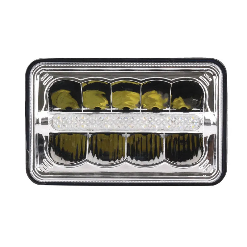 5 inch square black LED car headlight with die-cast aluminium housing and PC lens
