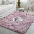 Nordic tie-dye gradient polyester carpet in blue with machine-woven texture, 100x160cm size