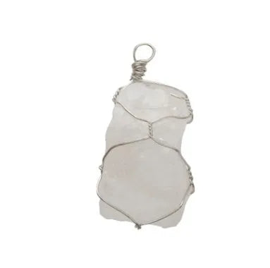 Natural stone pendant irregular rough crystal necklace amethyst with gold setting