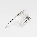 Curved alloy hair comb in gold and silver, 11cm long and 4cm wide, lightweight styling tool