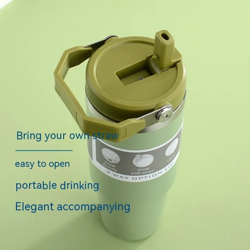 30oz stainless steel insulated travel tumbler with handle cover in multiple colour options