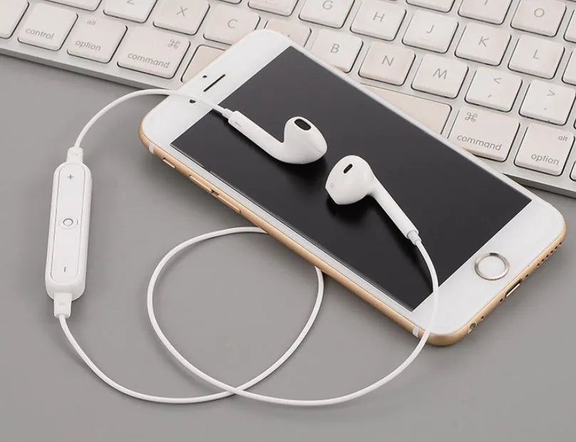 S6 Wireless Bluetooth headset earphones in black champagne gold silver white colours