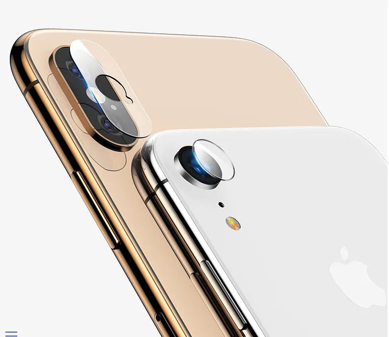 High-definition anti-scratch camera lens protector film for Apple iPhone models.