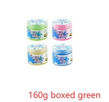 Blue and yellow Magic Cleaning Gel blocks, a reusable 160g adhesive putty for dust removal.