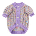 Purple dog cardigan sweater for larger breeds in XL and XXL sizes, casual polyester pet clothing