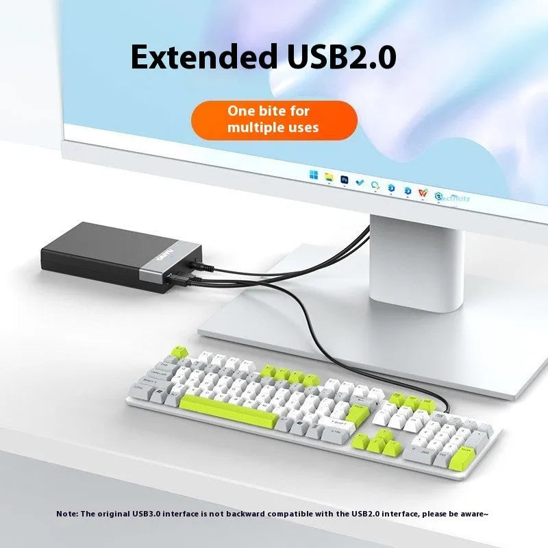3.5 inch USB SATA hard disk enclosure with slide cover in black and silver colour