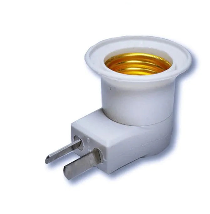 White wall plug-in E27 lamp holder with switch, bakelite construction with aluminium-plated copper lamp ring