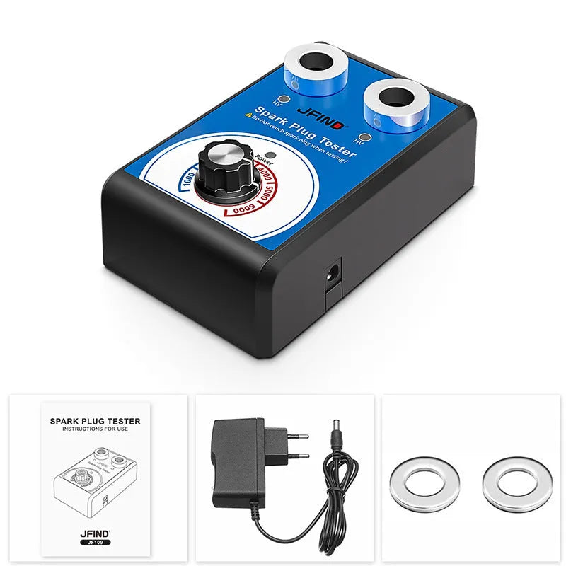 Car spark plug tester diagnostic tool showing European and American standard options