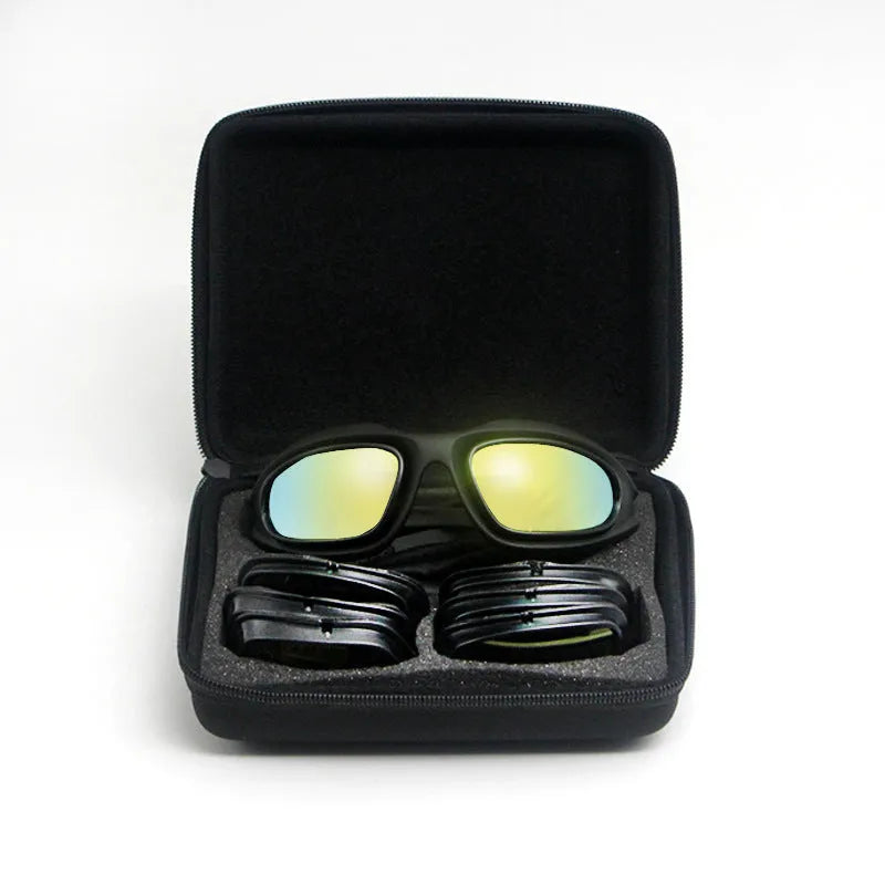 Tactical polarized sunglasses for outdoor cycling with PC frame and sports design