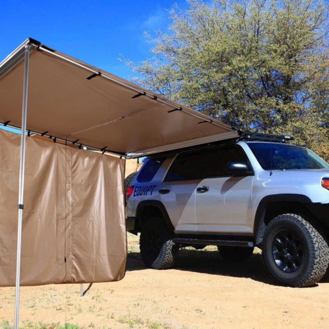 Black glue waterproof single-layer camping tent with aluminium poles and Oxford cloth base.