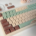 Matcha green mechanical keyboard key caps with cross-shaped satellite shaft design