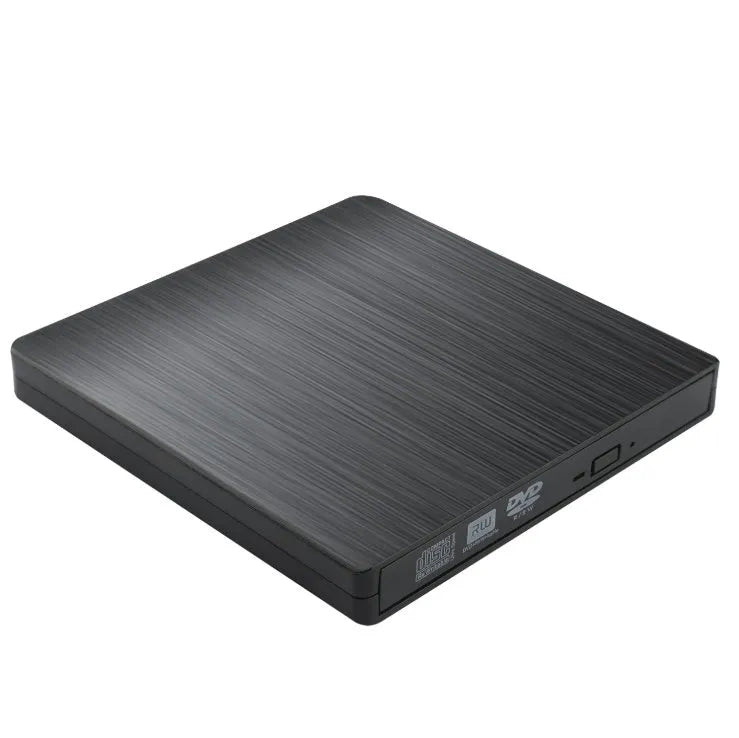 Black external optical disk drive with USB 2.0 and 3.0 for DVD burning
