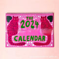 Landscape format cat wall calendar with feline photography for 2024 or 2025 planning