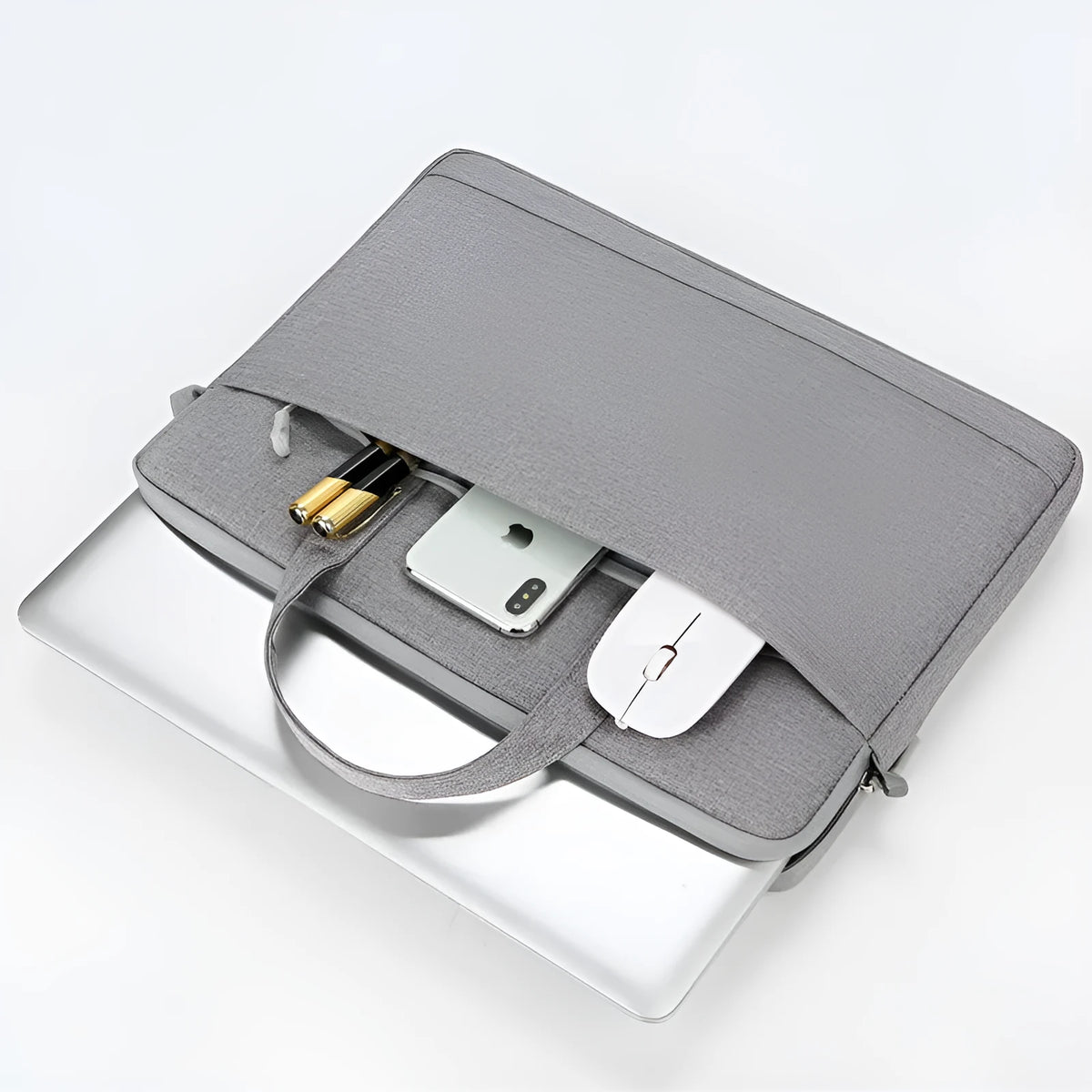 Oxford cloth laptop liner bag for MacBook Pro, zipper sleeve with soft handle, 13 to 15 inch