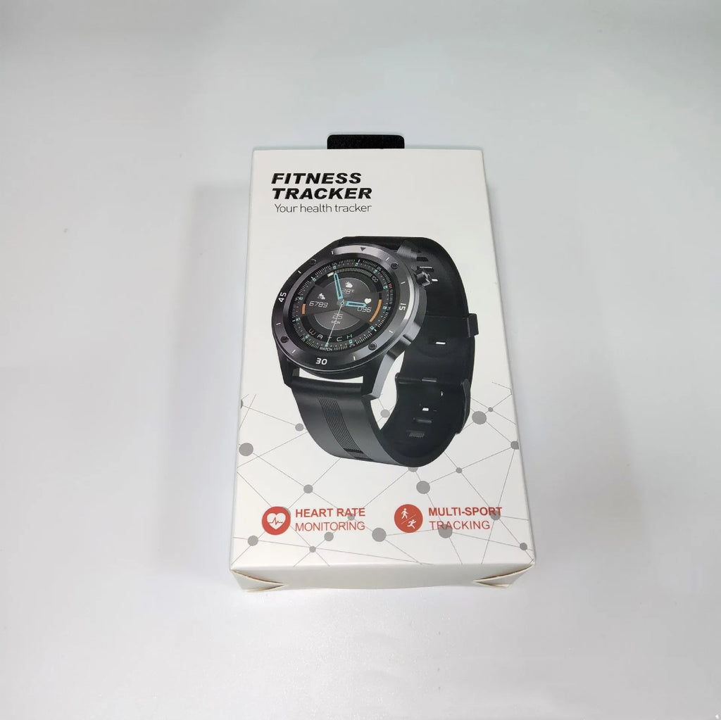 F22 smart watch with black TPU strap and 1.54-inch colour touchscreen on a wrist.