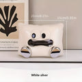 White ceramic tissue box holder with glazed finish for living room coffee table storage