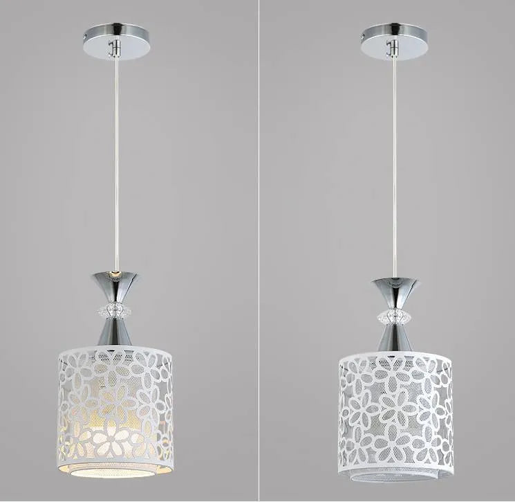Single-head fishline pendant droplight with aluminum alloy body and LED lamp, 444mm overall, adjustable height 1m