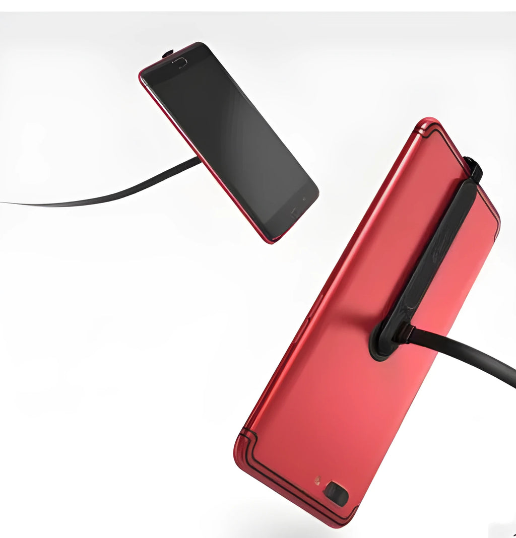 90 degree L-bend gaming charging cable with suction cup attached to a phone