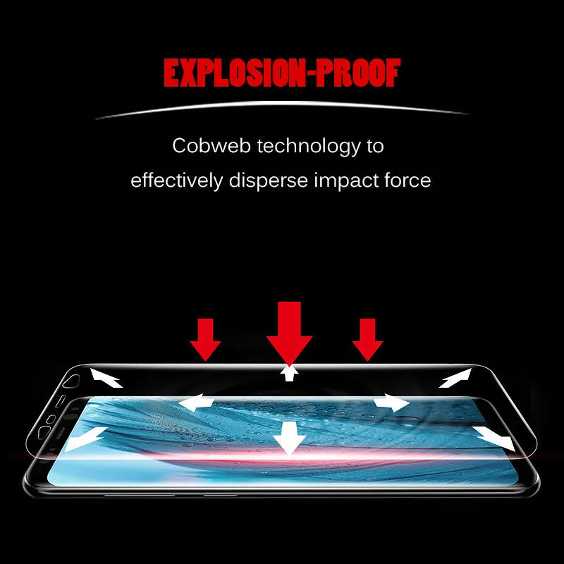 Purple hydraulic hydrogel screen protector for Samsung curved smartphones