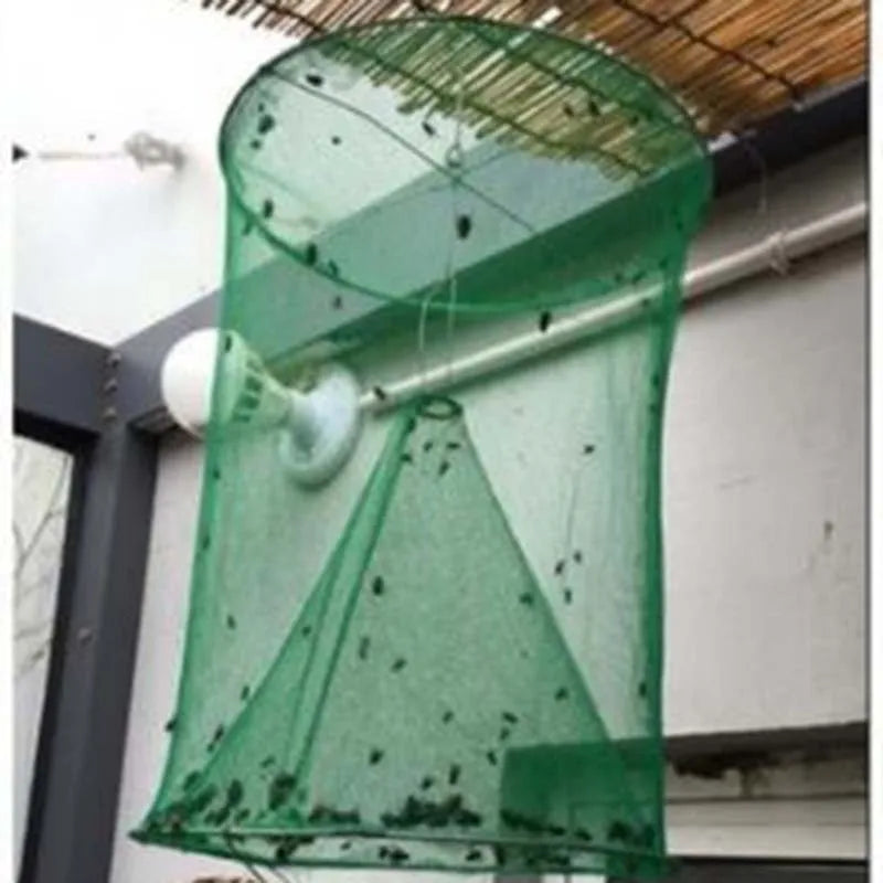 Green fly cage with wire mesh and PP bait bowl, 25x33cm outdoor fly trap