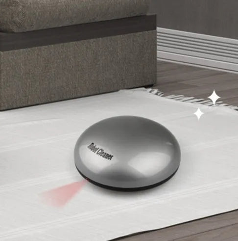 Silver mini automatic vacuum cleaning robot with compact 18cm dimensions for small spaces