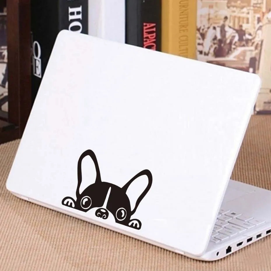 French bulldog car sticker reflective vinyl 15cm x 10cm black silhouette on white background