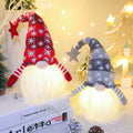 Christmas gnome faceless doll in red cloth and knitted fabric with long hair, 41cm height, battery operated