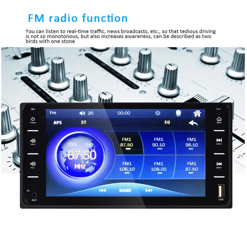 7 inch black car MP5 player touchscreen for Toyota Corolla with physical buttons