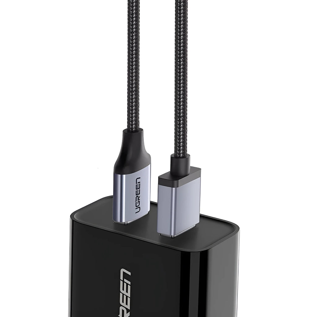 UGreen nylon braided USB Type-C to USB-A fast charging cable with alloy connectors on a white background.