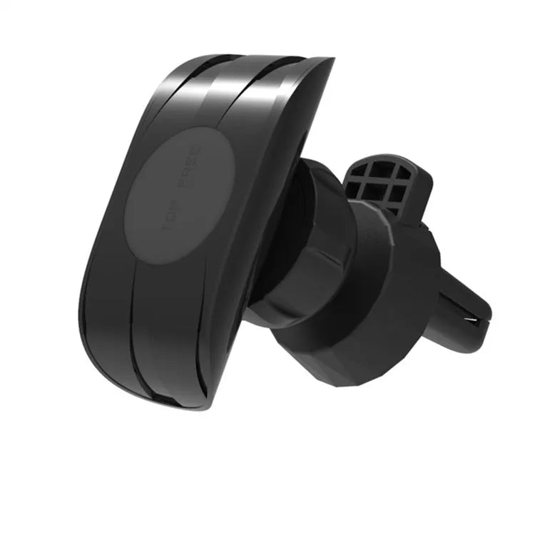 Glory black ABS plastic car phone holder clipped onto a car air vent.