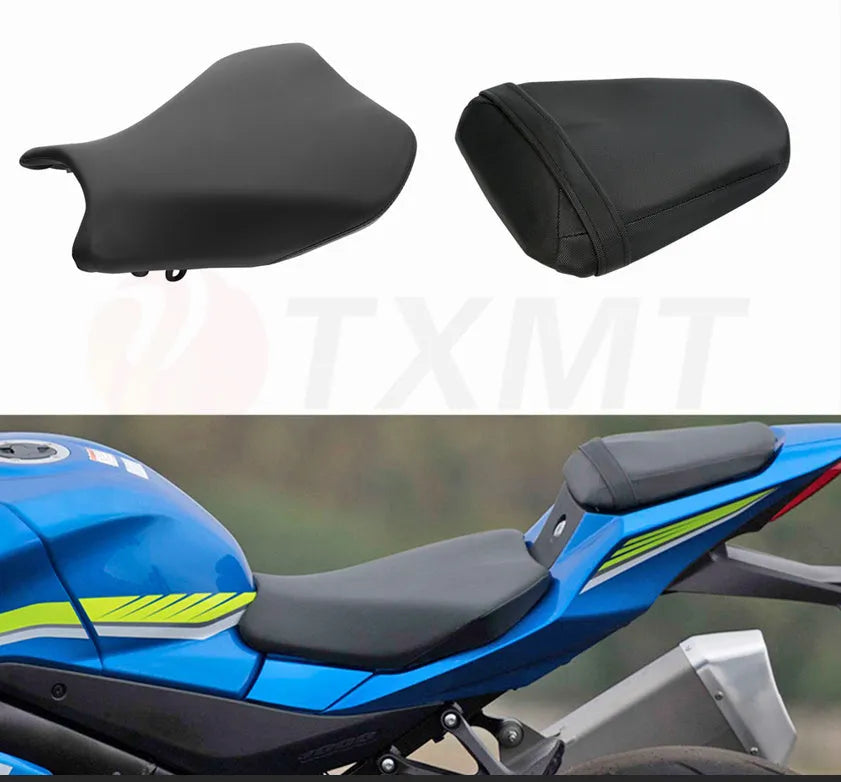 PU leather seat cover set for Suzuki GSXR1000 motorcycle front and rear seats.