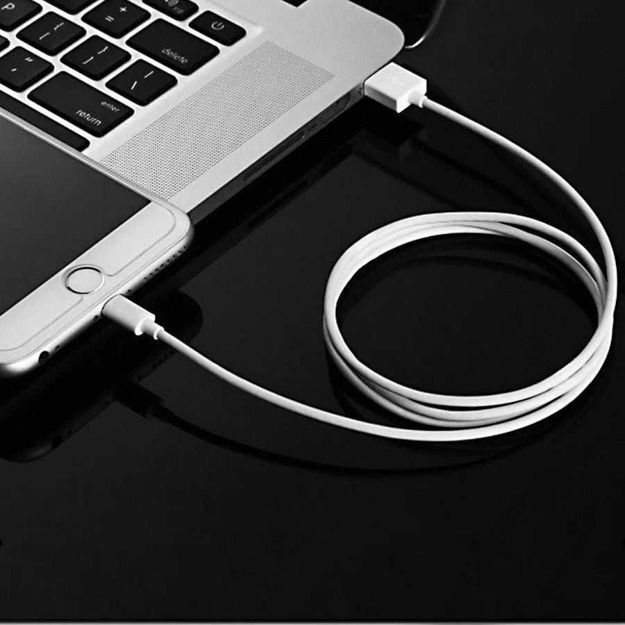 USB travel charger with Apple-compatible charging cable showing 5V 2A output and 220V UK input specifications