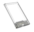 Transparent PC hard disk box for 2.5 inch SATA drives up to 4TB with USB interface
