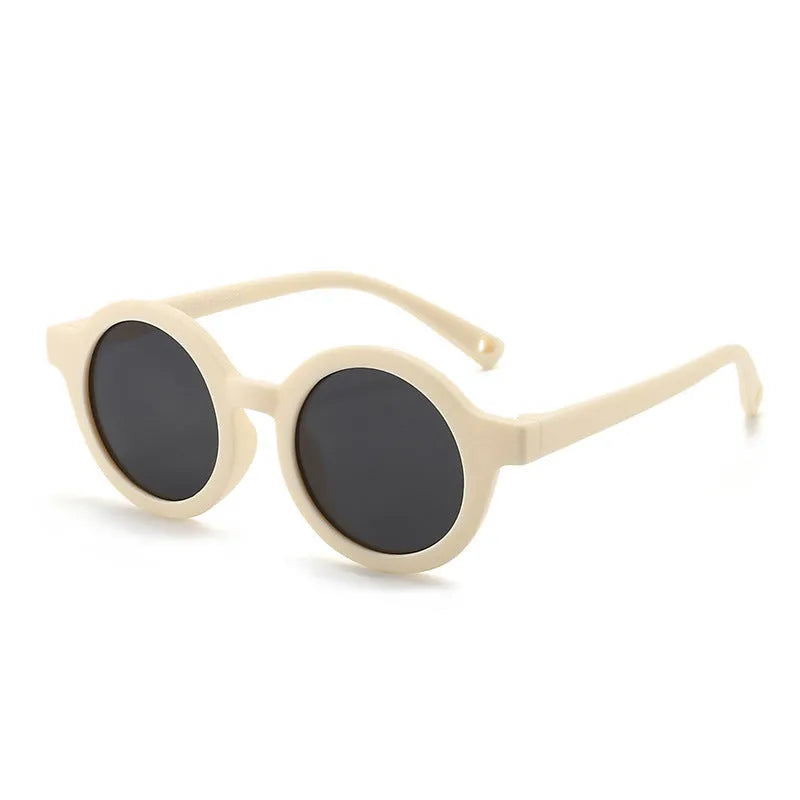Children's silicone sunglasses with round frame and polarized lenses for 0-3 year olds