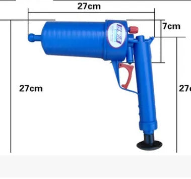 Plastic high-pressure drain blaster gun with four different size adaptor suckers for unblocking pipes