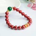 Emperor sandstone six words motto bracelet in cinnabar with 8mm measurement
