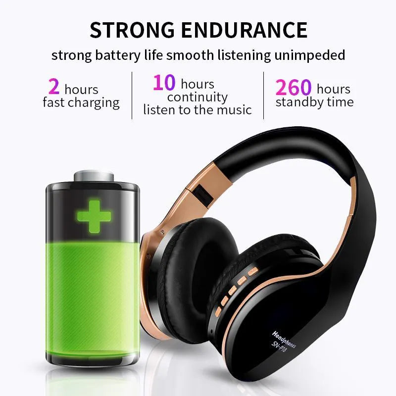 HobbyLane Bluetooth wireless headset with 40mm drivers in black, red, and white colour options