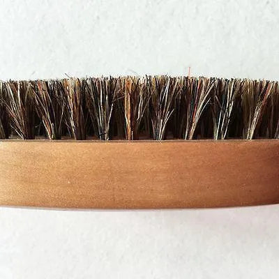 Natural boar bristle beard brush for men 11.3cm grooming tool black