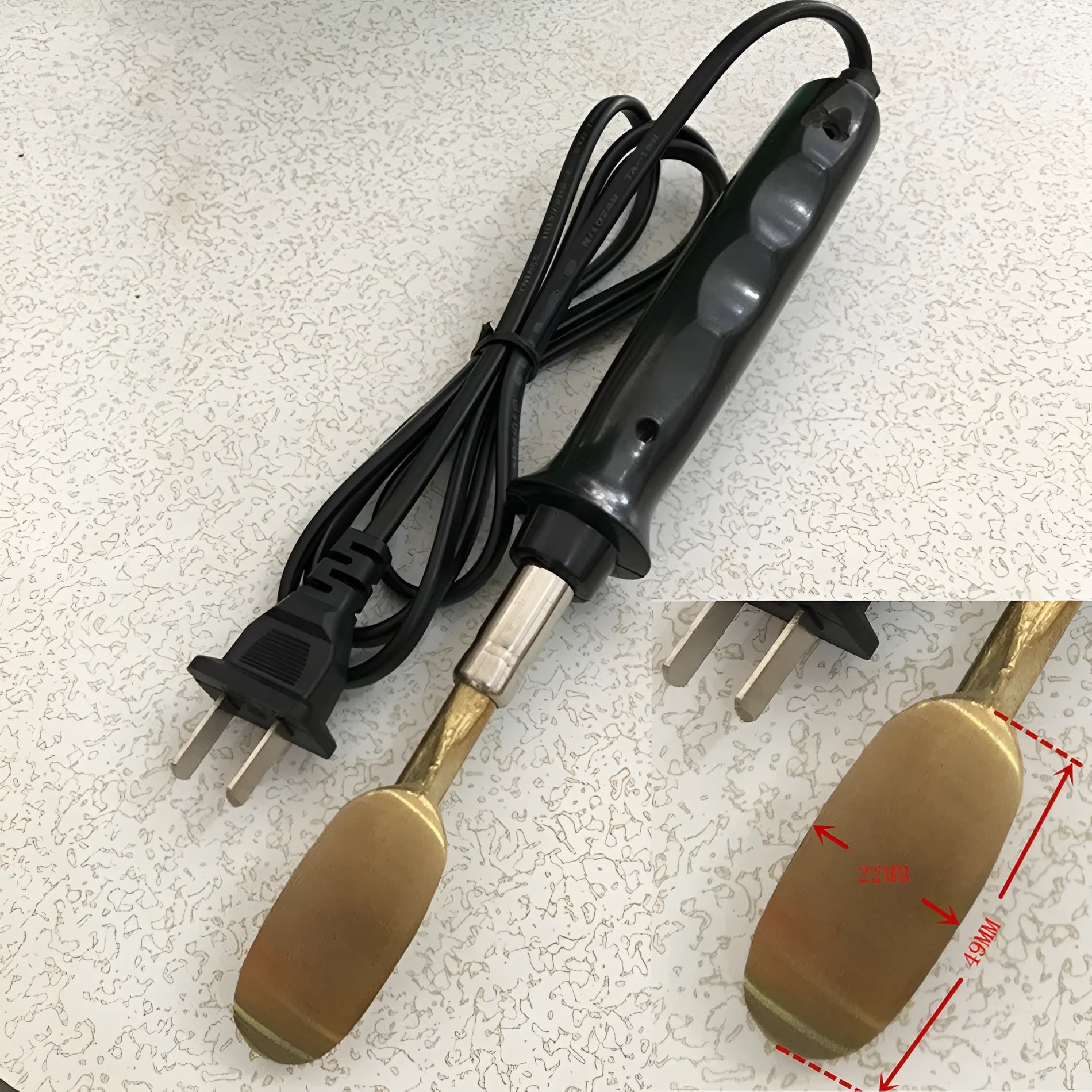 Black EU style wrinkle grinding and heating tool made from ABS material for auto repair and household use