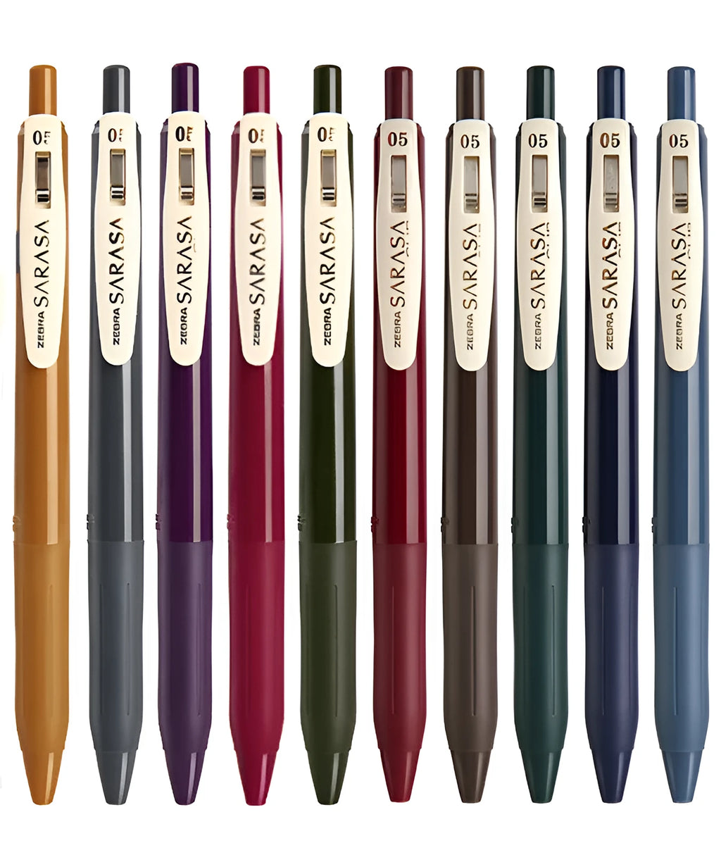 Press The Water 0.5mm bullet gel pen in retro colours with Japanese-style design