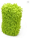 Silver green car wash sponge with chenille microfiber construction measuring 14 by 25 centimetres