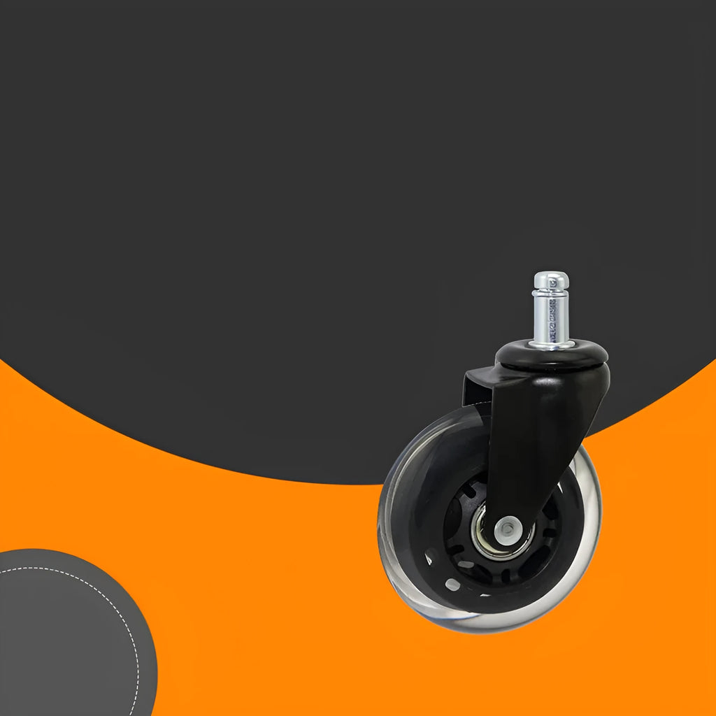 Benyu 2.5 inch black transparent furniture caster wheel with rubber tyre and metal stem