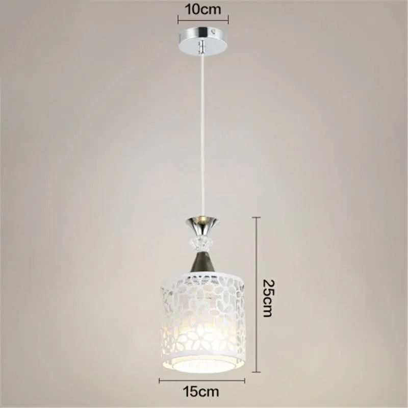 Single-head fishline pendant droplight with aluminum alloy body and LED lamp, 444mm overall, adjustable height 1m